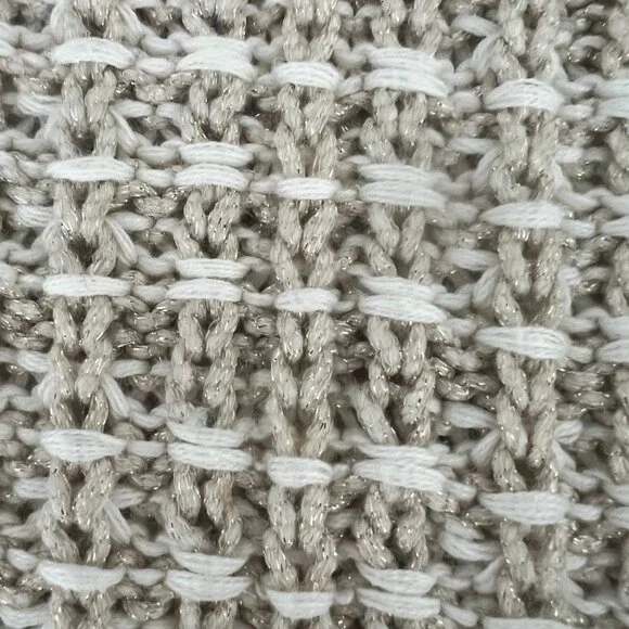 Express Wmns Cream Gold Cardigan Rhinestone Buttons Sz M Preppy Town Country - Picture 5 of 7